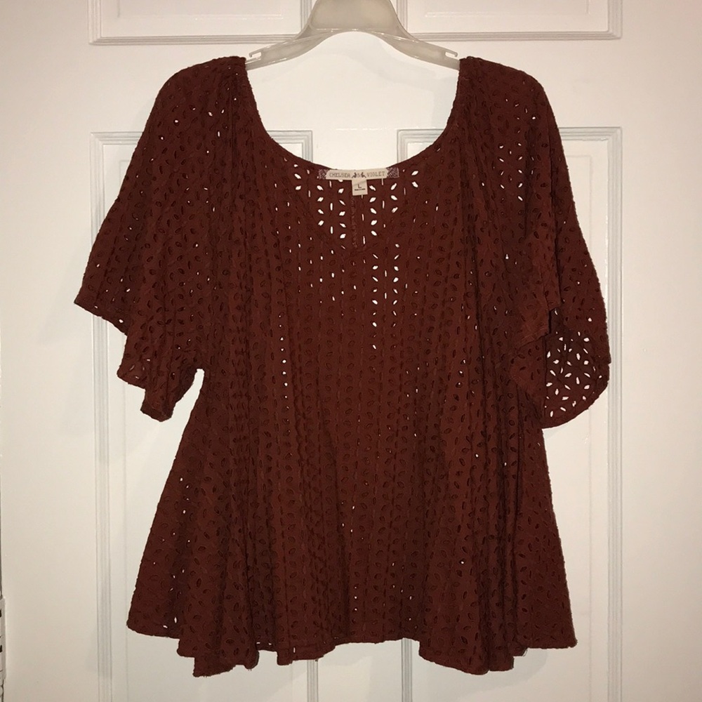 Rust colored Chelsea & Violet top